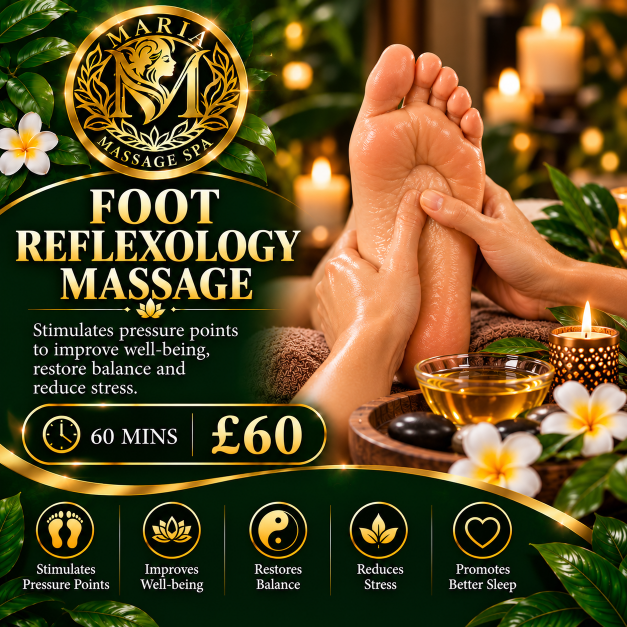 Foot Reflexology Massage — 60 mins £60